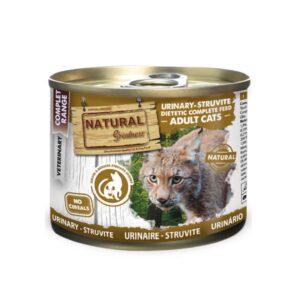 Alimento húmedo completo hipoalergénico y sin cereales formulado para gatos júnior y adultos con cistitis idiopática felina y urolitiasis por estruvita Natural Greatness Urinary-Struvite Wet Cat