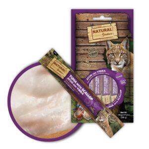 Deliciosas cremas de sabor Atún con Vieira para gatos Natural Greatness Snack Cremoso 56 g 4 unidades de 14 g