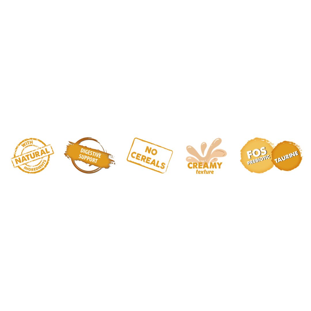 Características de las Deliciosas cremas de sabor pollo con calabaza para gatos Natural Greatness Snack Cremoso