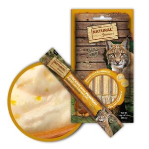 Deliciosas cremas de sabor pollo con calabaza para gatos Natural Greatness Snack Cremoso 56 g 4 unidades de 14 g