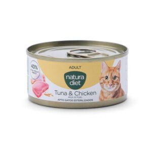 Alimento complementario para gatos adultos Natura Diet Paté Tuna & Chicken Grain Free
