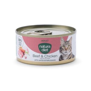 Comida húmeda complementaria para gatos Natura Diet Beef & Chicken