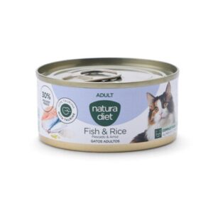 Alimento completo para gatos adultos Natura Diet Paté Adult Fish & Rice
