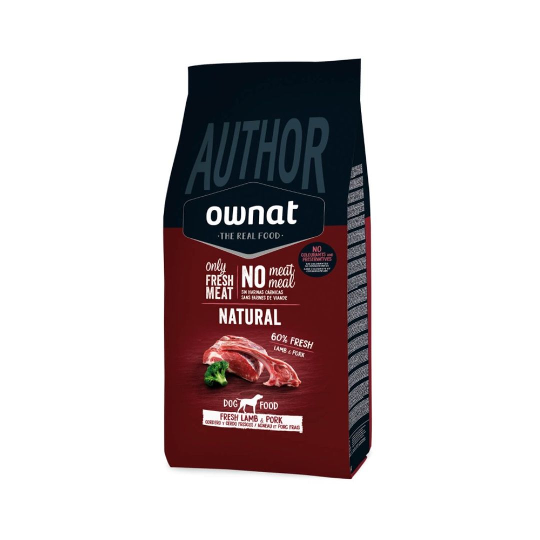 Pienso natural para perr@s Ownat Author Fresh Lamb & Pork Low Grain