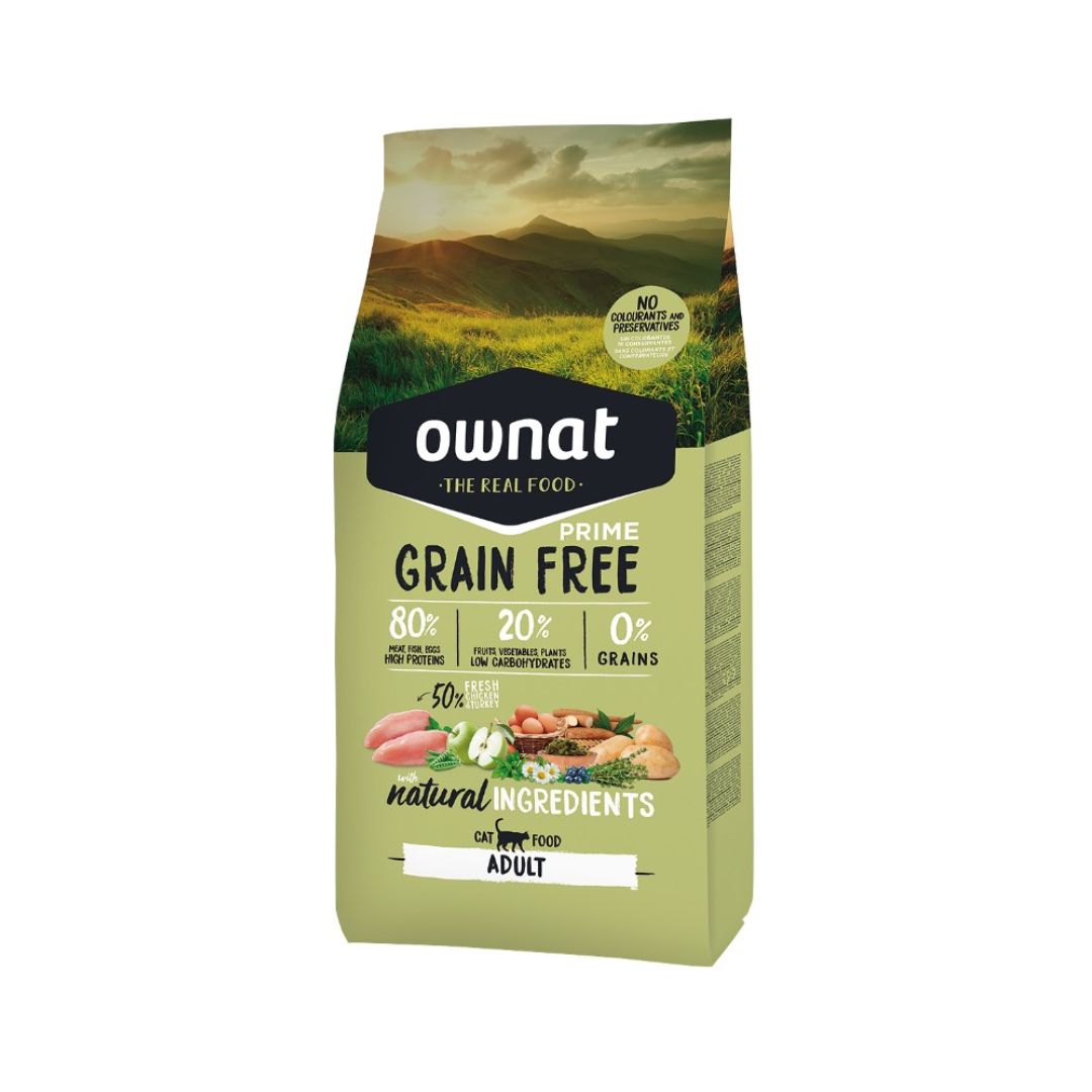 Piensos naturales para gatos adultos Ownat Prime Grain Free