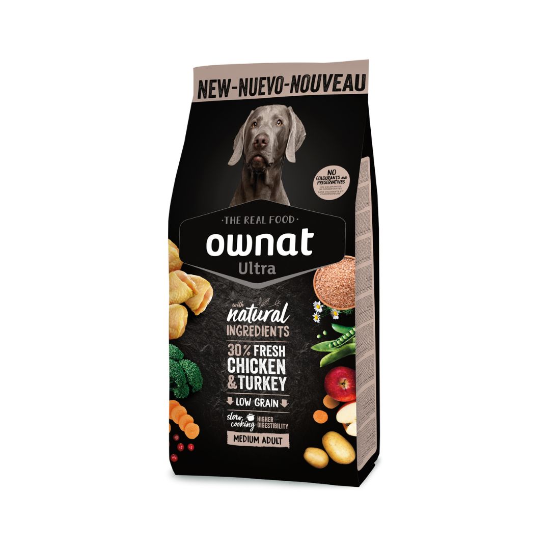 Pienso natural para perros medianos adultos Ownat Ultra Medium Adult Chicken