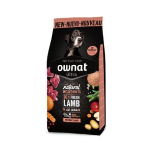 Pienso natural para perros medianos adultos Ownat Ultra Medium Adult Lamb