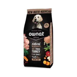 Pienso natural para perros medianos adultos Ownat Ultra Medium Adult Light
