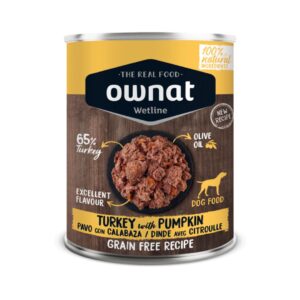 Alimentación húmeda para perros de todas las razas Ownat Wetline Turkey & Pumpkin