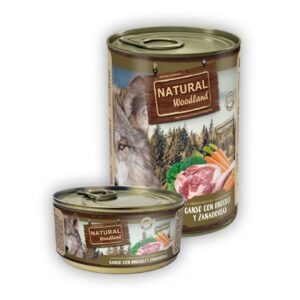 comida húmeda natural para perros natural greatness ganso con zanahorias