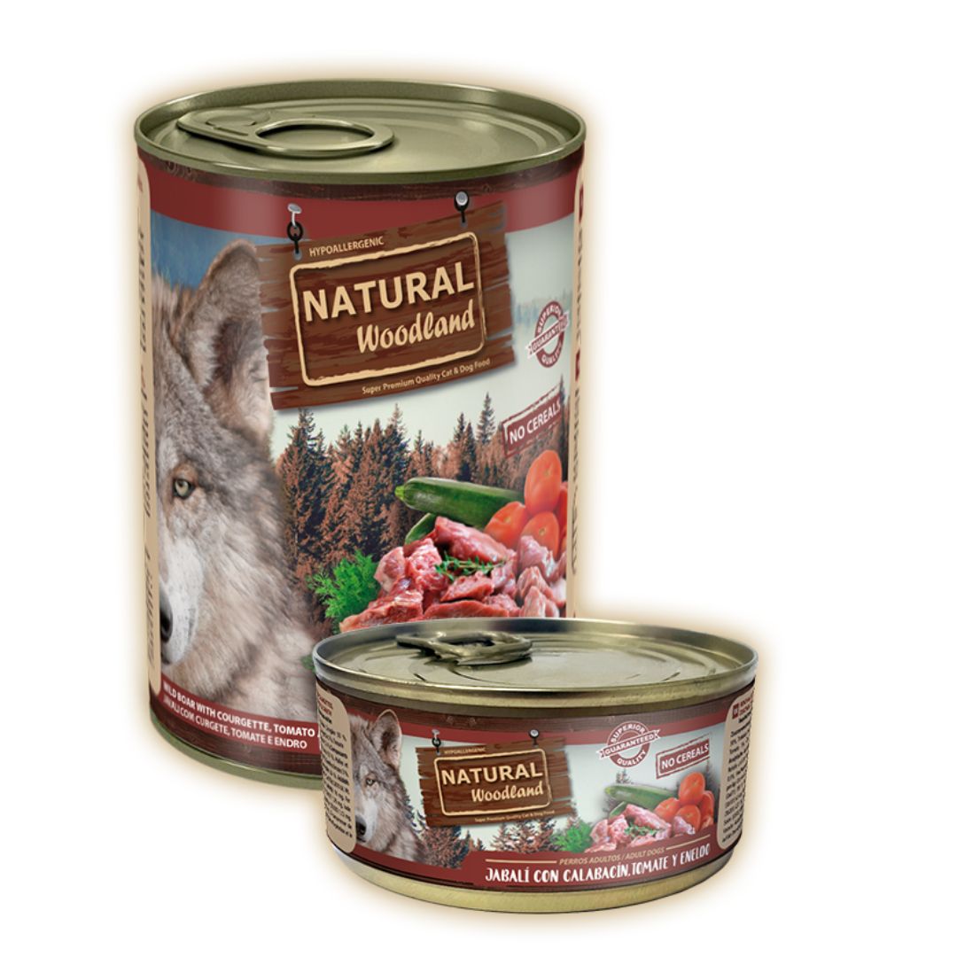 comida húmeda natural para perros natural greatness jabalí con calabacín