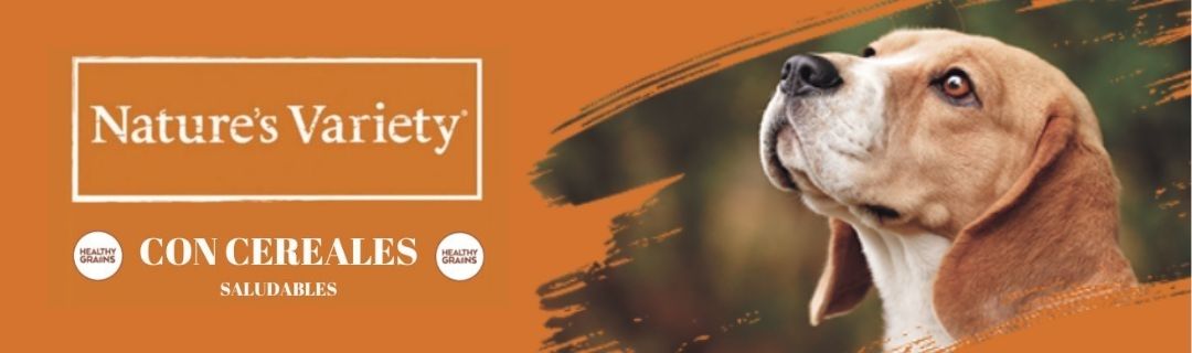 logo-nature's-variety-healthy-grains-perros-banner piensos con cereales saludables para perros Nature`s variety Healthy Grains