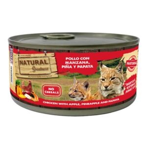 Comida húmeda para gatos Natural Greatness pollo con manzana y piña receta hipoalergénica
