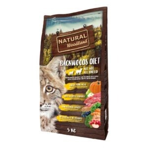 Natural Woodland Backwoods Diet Cerdo Alimento completo para gatos de todas las razas y edades