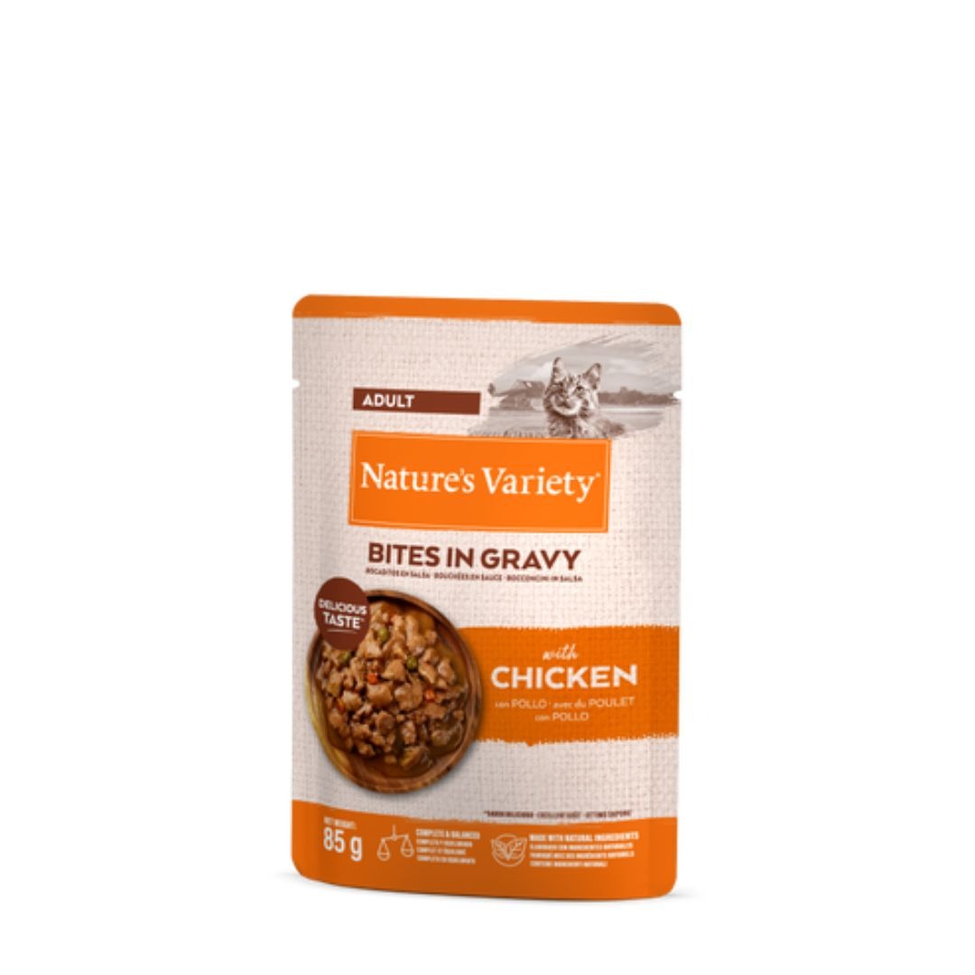 Nature's Variety Bocaditos En Salsa Con Pollo para gatos