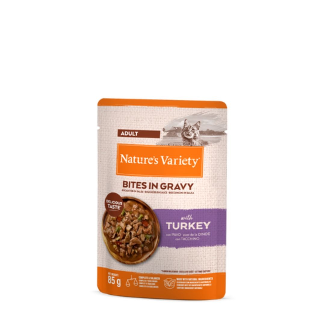 Nature's Variety Bocaditos En Salsa Con Pavo para gatos