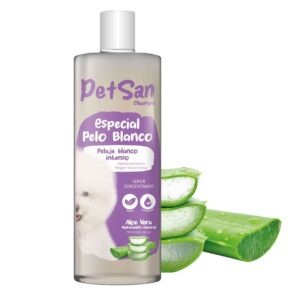 Champú especial para perros con el pelo blanco